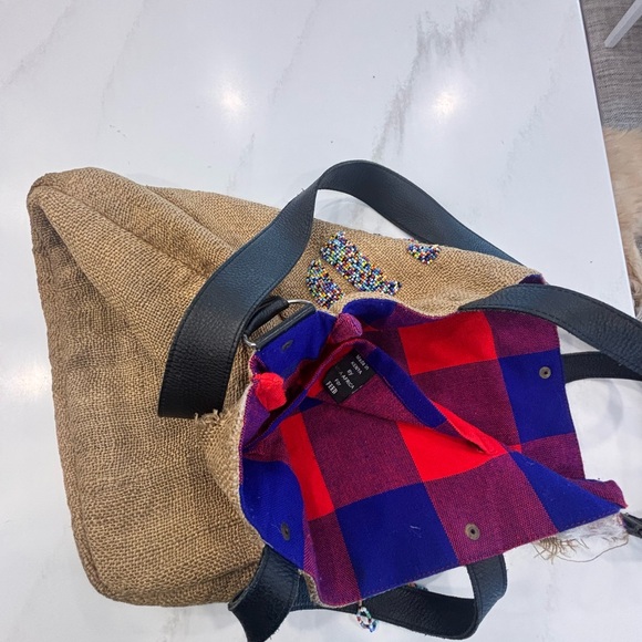 FEED Kenya Natural Jute Tote with Multicolor Beading plus small crossbody bag - Picture 10 of 10